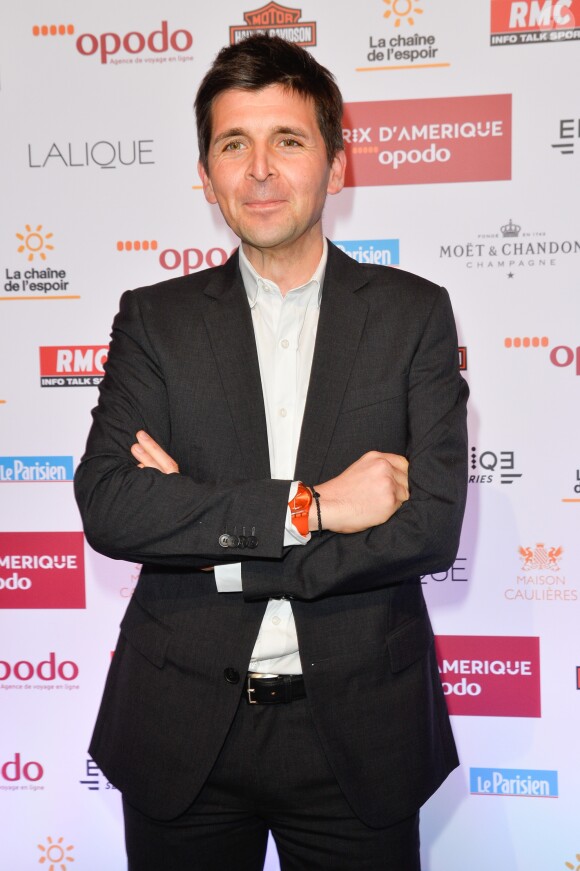 Thomas Sotto lors du dîner de gala du 96ème Prix d'Amérique Opodo à l'hôtel Salomon de Rothschild à Paris, le 28 janvier 2017.