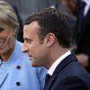Anne Hidalgo reçoit Emmanuel Macron et sa femme Brigitte Macron à l'Hôtel de Ville le 14 mai 2017