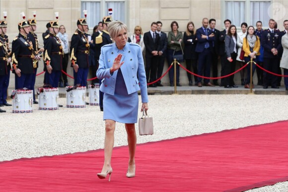 Brigitte Macron - La famille de E.Macron arrive au palais de l'Elysée à Paris le 14 mai 2017 pour la cérémonie d'investiture du nouveau président.
