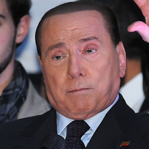 Silvio Berlusconi en plein meeting politique pour le parti italien " Forza Italia " à Milan Le 29 Novembre 2014