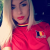 Stéphanie Clerbois supportrice de la Belgique pendant l'Euro