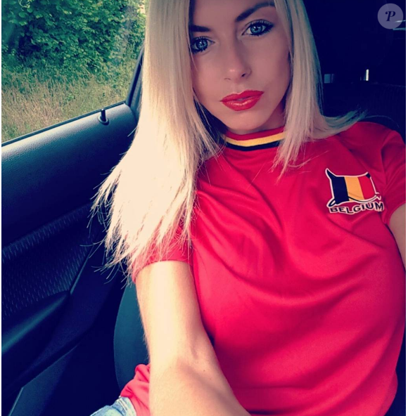 Stéphanie Clerbois supportrice de la Belgique pendant l'Euro