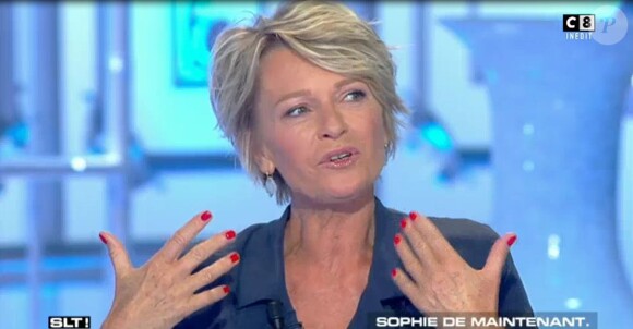 Sophie Davant sur le plateau de Salut les Terriens ! sur C8 le 20 mai 2017.