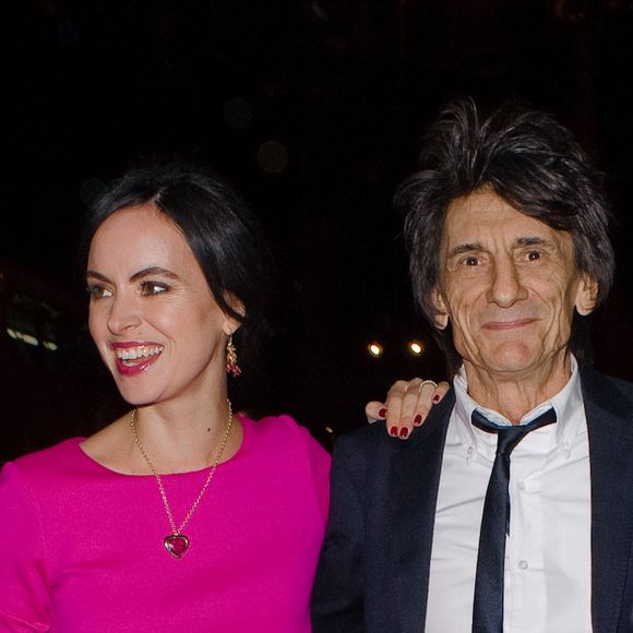 Sally Humphreys et son mari Ronnie Wood arrivent aux Tusk Conservation Awards à Londres, le 30 novembre 2016.