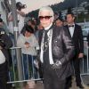 Karl Lagerfeld le 24 mai 2017 au dîner organisé par Chanel et Vanity Fair au restaurant Tetou à Golfe Juan en marge du 70e Festival de Cannes.