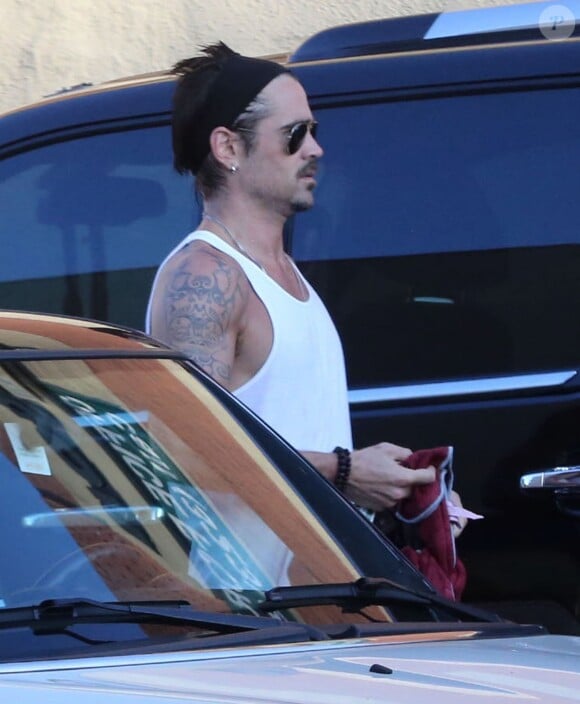 Colin Farrell à la sortie de son cours de yoga à Los Angeles le 4 août 2013