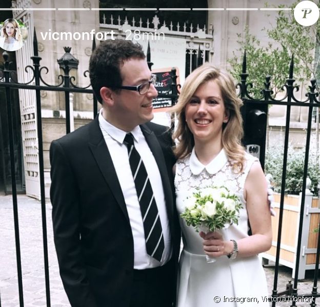 Isaure Monfort pose avec son mari, Erwan Le Razavet, à Paris, le 27 mai 2017.