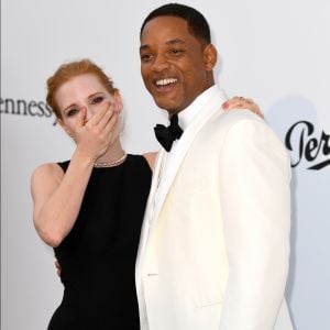 Jessica Chastain et Will Smith - Photocall de la soirée "24th edition of AmfAR's Cinema Against AIDS" Gala à l'hôtel de l'Eden Roc au Cap d'Antibes, France, le 25 mai 2017, lors du 70e Festival International du Film de Cannes.