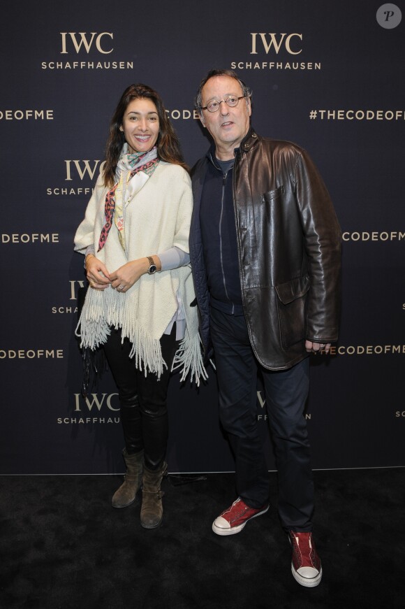 Jean Reno et sa femme Zofia Borucka au lancement de la collection Da Vinci du fabricant de montres de luxe suisse IWC Schaffhausen au salon international de la haute horlogerie (SIHH) à Genève, Suisse, le 17 janvier 2017.