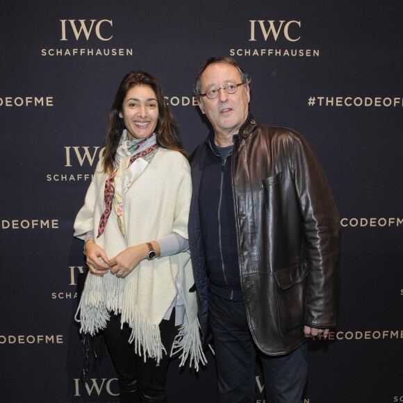 Jean Reno et sa femme Zofia Borucka au lancement de la collection Da Vinci du fabricant de montres de luxe suisse IWC Schaffhausen au salon international de la haute horlogerie (SIHH) à Genève, Suisse, le 17 janvier 2017.