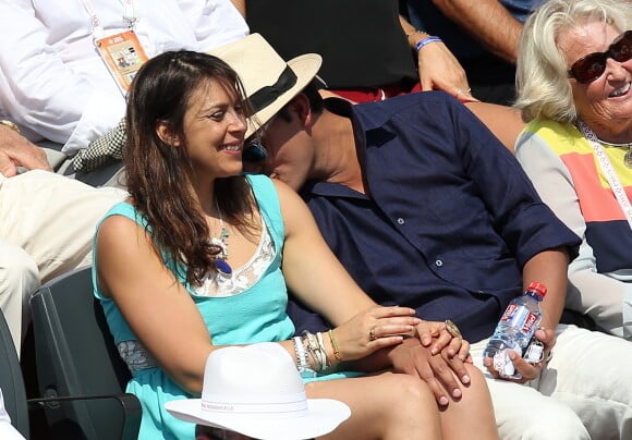 Marion Bartoli et son compagnon dans les tribunes lors de la demi-finale des Internationaux de tennis de Roland-Garros à Paris, le 5 juin 2015.