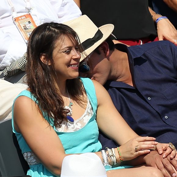 Marion Bartoli et son compagnon dans les tribunes lors de la demi-finale des Internationaux de tennis de Roland-Garros à Paris, le 5 juin 2015.