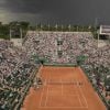 Le court Suzanne-Lenglen lors du match de Kristina Mladenovic à Roland-Garros à Paris, le 2 juin 2017, face à Shelby Rogers.