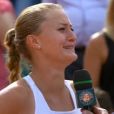 Kristina Mladenovic était au bord des larmes en raison de l'affection du public le 4 juin 2017 après sa qualification pour les quarts de finale de Roland-Garros en battant sur le court Suzanne-Lenglen la tenante du titre Garbiñe Muguruza (6-1, 3-6, 6-3).