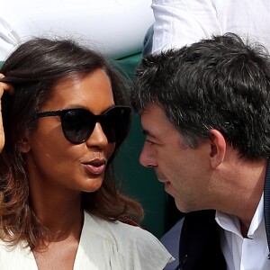 Karine Lemarchand et Stéphane Plaza proches dans les tribunes lors des internationaux de France de Roland-Garros à Paris, le 4 juin 2017. © Dominique Jacovides-Cyril Moreau/Bestimage