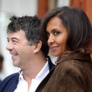 Stéphane Plaza et Karine Lemarchand au village des internationaux de tennis de Roland Garros à Paris le 4 juin 2017. © Dominique Jacovides-Cyril Moreau/Bestimage