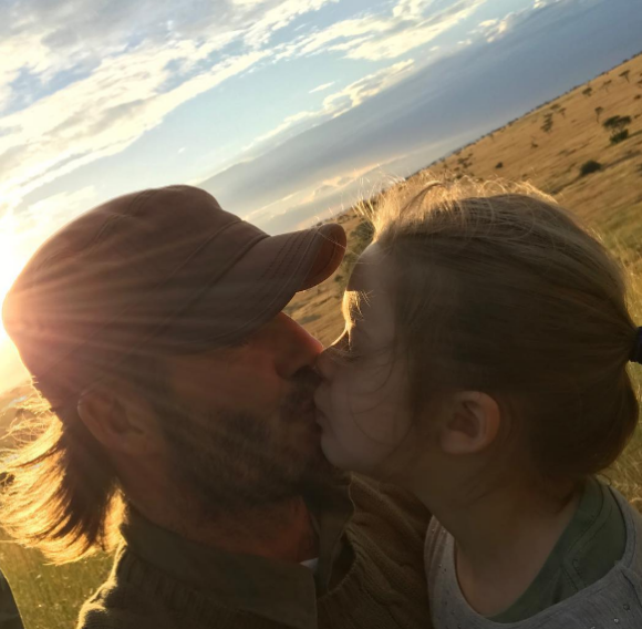 David Beckham et sa fille Harper en vacances en Tanzanie - Photo publiée sur Instagram au mois de juin 2017


