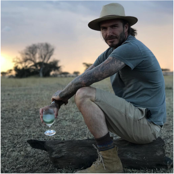 David Beckham en vacances en Tanzanie - Photo publiée sur Instagram au mois de juin 2017

