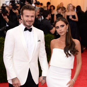 David Beckham et sa femme Victoria Beckham - Soirée du Met Ball / Costume Institute Gala 2014: "Charles James: Beyond Fashion" à New York, le 5 mai 2014.