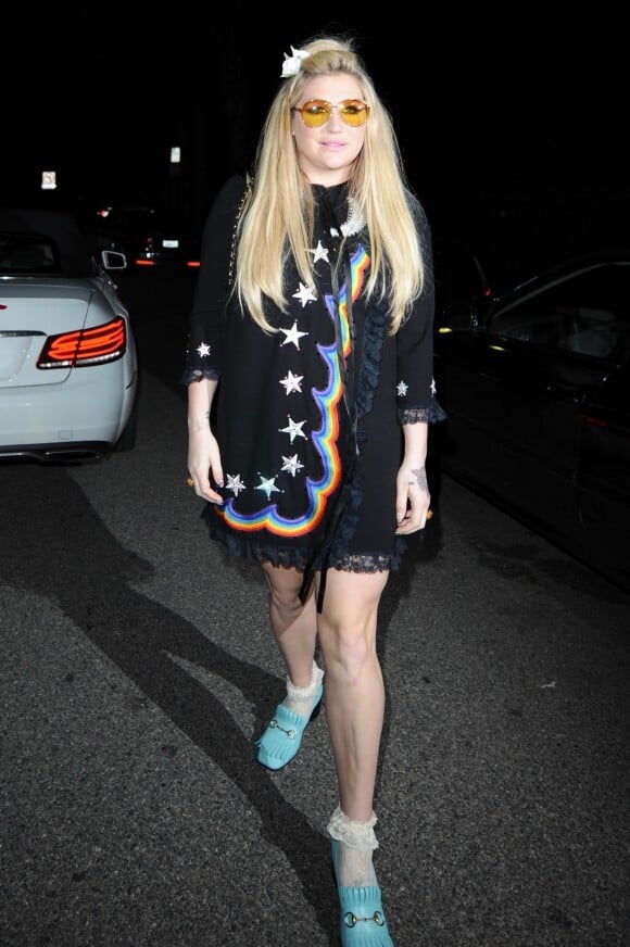 Kesha arrive arrive à la soirée CAA Pre-Grammy à HYDE sur Sunset Boulevard à Los Angeles, le 11 février 2017 © CPA/Bestimage