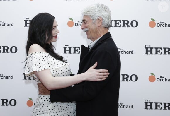 Laura Prepon (vêtue d'un top de la marque française Envie de fraise) et Sam Elliott à l'avant-première du film "The Hero" à New York le 7 juin 2017 
