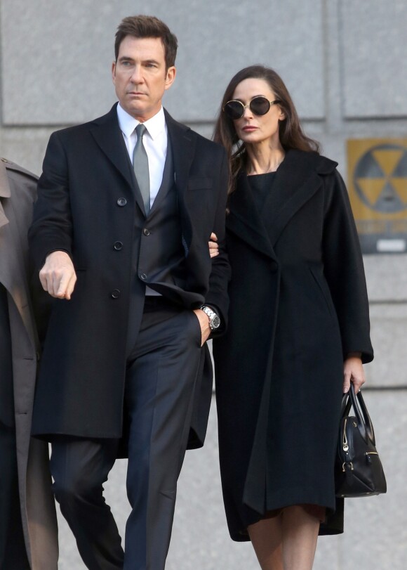 Demi Moore et Dylan McDermott sur le tournage du film 'Blind' à New York, le 17 novembre 2015