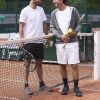 Frédéric Lerner et Cyrille Eldin lors de la troisième journée du Trophée des Personnalités de Roland-Garros le 8 juin 2017.