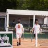 Cyrille Eldin et Frédéric Lerner lors de la troisième journée du Trophée des Personnalités de Roland-Garros le 8 juin 2017.