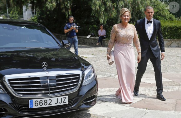 Victor Valdés et sa mère - Mariage du footballeur Victor Valdés et de Yolanda Cardone à Barcelone le 9 juin 2017. 