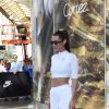 Bella Hadid quitte le George V et se rend au magasin Nike du Forum des Halles, pour un meet & greet de lancement des nouvelles baskets "Cortez". Paris, le 10 juin 2017.