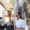 Bella Hadid quitte le George V et se rend au magasin Nike du Forum des Halles, pour un meet & greet de lancement des nouvelles baskets "Cortez". Paris, le 10 juin 2017.