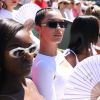 Bella Hadid assiste à la finale simple féminine de Roland-Garros opposant Jelena Ostapenko à Simona Halep. Paris, le 10 juin 2017.