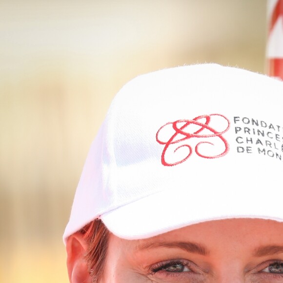La princesse Charlene de Monaco - Journée "Water Safety Day, pour la prévention de la noyade" sur la plage du Larvotto à Monaco le 12 juin 2017.