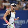 Caroline Wozniacki qui perd contre Angelique Kerber - Demi Finale de L'US open de tennis simple femme à New York le 8 septembre 2016.