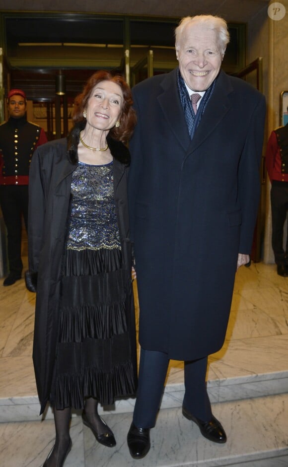 Professeur Christian Cabrol et sa femme Bérangère d'Autun - 21eme Gala de l' Espoir au Theatre des Champs-Elysees a Paris, le 19 novembre 2013.