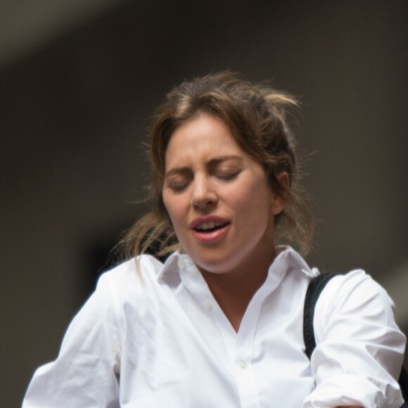 Exclusif - Lady Gaga sur le tournage de "A star is born" à Los Angeles le 6 juin 2017.