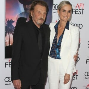 Johnny Hallyday et sa femme Laeticia Hallyday à la première de "Rules Don't Apply" à Los Angeles, le 10 novembre 2016.