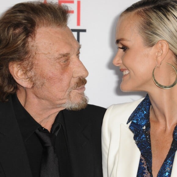 Johnny Hallyday et sa femme Laeticia Hallyday à la première de "Rules Don't Apply" à Los Angeles, le 10 novembre 2016. © Dave Longendyke/Globe Photos via Zuma Press/Bestimage