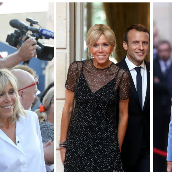 Différents looks de la première dame de France Brigitte Macron - 2017 (photomontage)