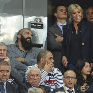 Sébastien Chabal, la première dame Brigitte Macron (Trogneux) - Finale du Top 14, ASM Clermont contre le RC Toulon au Stade de France à Saint-Denis, Seine Saint-Denis (banlieus de Paris), France, le 4 juin 2017. ASM Clermont remporte le match contre RC Toulon 22-16. © Agence/Bestimage