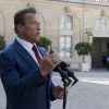 Le président de la République française Emmanuel Macron a reçu l'ancien gouverneur de Californie et acteur Arnold Schwarzenegger  au palais l'Elysée à Paris, France, le 23 juin 2017.© Pierre Perusseau/Bestimage