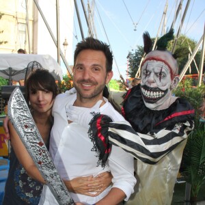 Christophe Michalak et sa femme Delphine McCarty - Ouverture de la 34ème Fête foraine des Tuileries au jardin des Tuileries à Paris, France, le 23 juin 2017. © Philippe Baldini/Bestimage