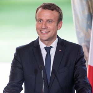 Emmanuel Macron, président de la République Française, et le président de la République de Colombie Juan Manuel Santos, tiennent une conférence au Palais de l'Elysée. Paris, le 21 juin 2017. © Cyril Moreau/Bestimage