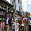 Le Premier ministre Justin Trudeau, son épouse Sophie Grégoire et ses enfants Ella-Grace et Xavier présents lors de la marche des fiertés à Toronto, ce dimanche 25 juin 2017. Photo de Mark Blinch/CP/ABACAPRESS.COM
