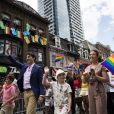 Le Premier ministre Justin Trudeau, son épouse Sophie Grégoire et ses enfants Ella-Grace et Xavier présents lors de la marche des fiertés à Toronto, ce dimanche 25 juin 2017. Photo de Mark Blinch/CP/ABACAPRESS.COM 