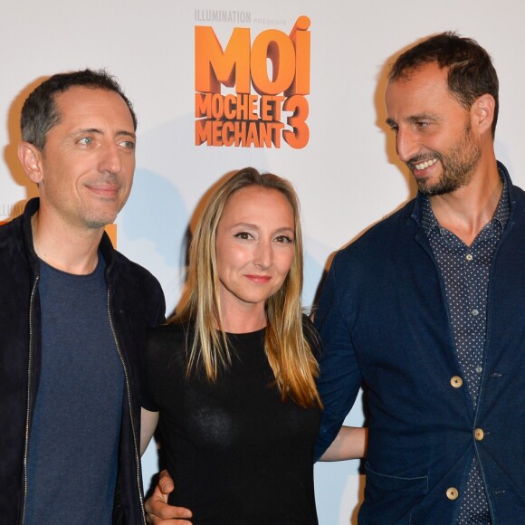 Gad Elmaleh (Voix de Gru), Audrey Lamy (Voix de Lucy) et Arié Elmaleh (Voix de Dru) - Avant-première du film d'animation "Moi Moche et Méchant 3" au cinéma Gaumont Champs-Elysées Marignan à Paris, France, le 27 juin 2017. © Coadic Guirec/Bestimage