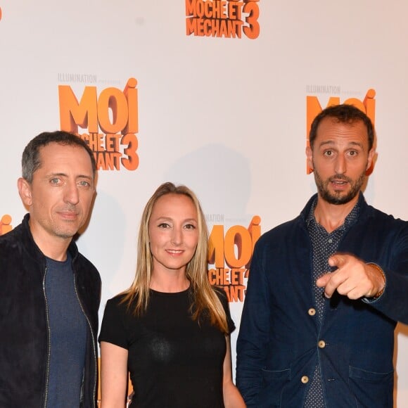 Gad Elmaleh (Voix de Gru), Audrey Lamy (Voix de Lucy) et Arié Elmaleh (Voix de Dru) - Avant-première du film d'animation "Moi Moche et Méchant 3" au cinéma Gaumont Champs-Elysées Marignan à Paris, France, le 27 juin 2017. © Coadic Guirec/Bestimage