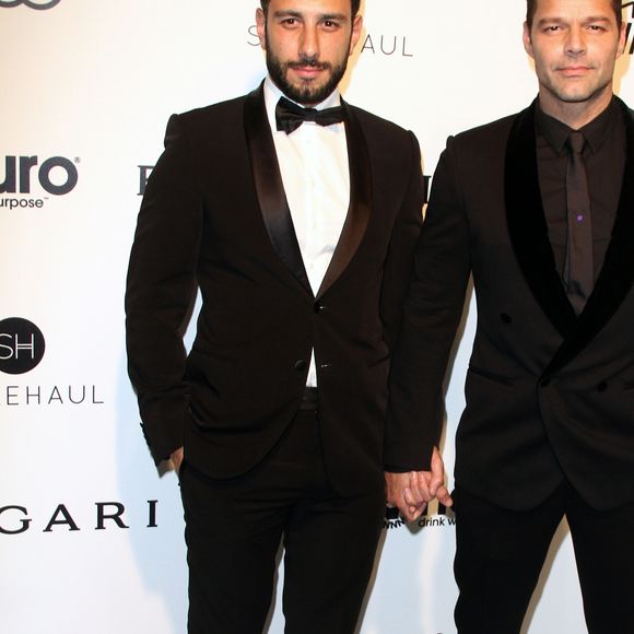 Ricky Martin et son fiancé Jwan Yosef à la 25ème soirée Elton John AIDS foundation au West Hollywood Park à West Hollywood, le 26 février 2017.