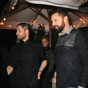 Exclusif - Ricky Martin et son mari Jwan Yosef quittent la soirée des Grammy Awards au Chateau Marmont à Los Angeles le 11 février 2017. © CPA / Bestimage