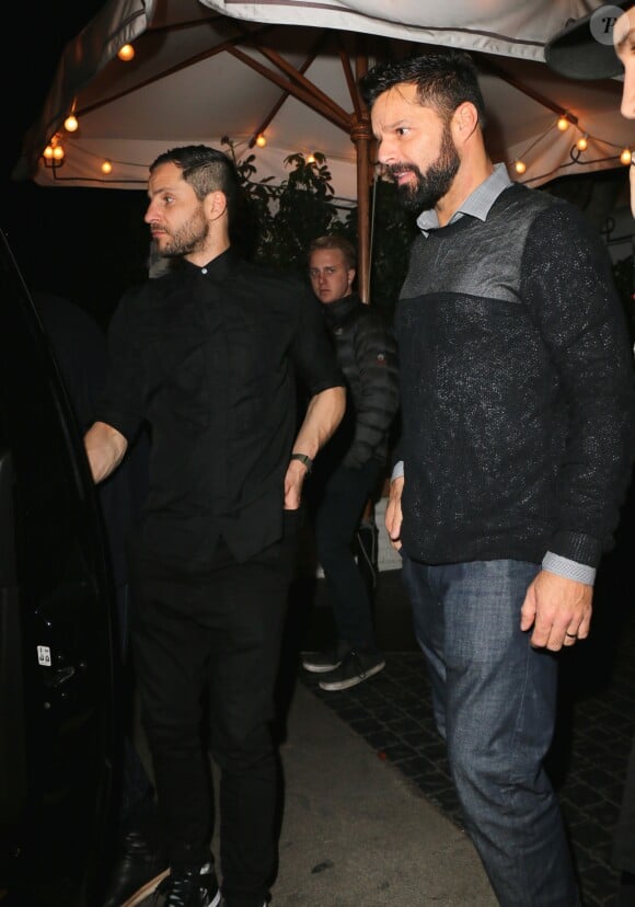 Exclusif - Ricky Martin et son mari Jwan Yosef quittent la soirée des Grammy Awards au Chateau Marmont à Los Angeles le 11 février 2017. © CPA / Bestimage